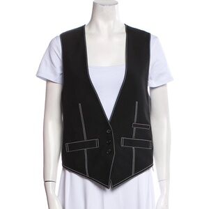Chloe Black Vest with White Stitching
